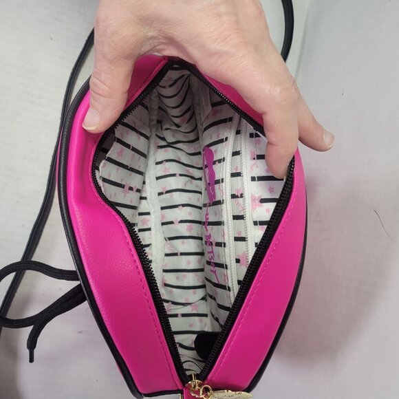 Luv Betsey by Betsey Johnson Fun Casual Pink Oval Football Crossbody Bag - Picture 13 of 13